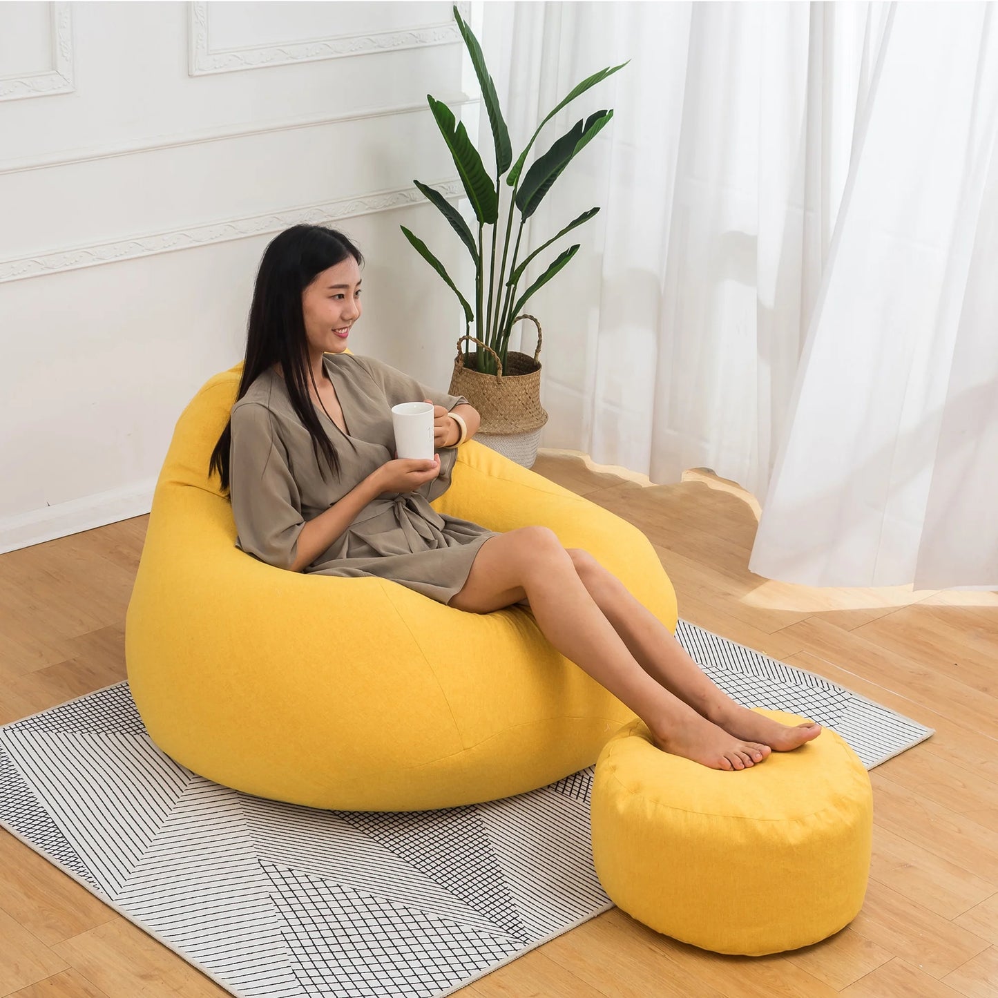Bean Bag Covers(No Filler) Stuffed Animal Storage Chairs Couch Sofa Lazy Lounger Cover Indoor Home Decor 27.6"X31.5'' Kids Bean Bag Chairs Cover