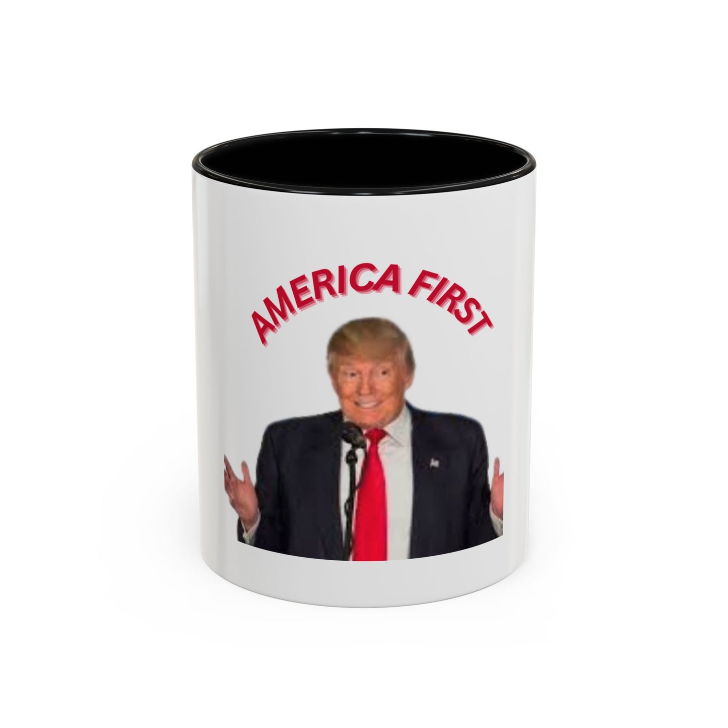 America First Accent Coffee Mug - 11oz & 15oz - Perfect for Patriotism and Daily Use
