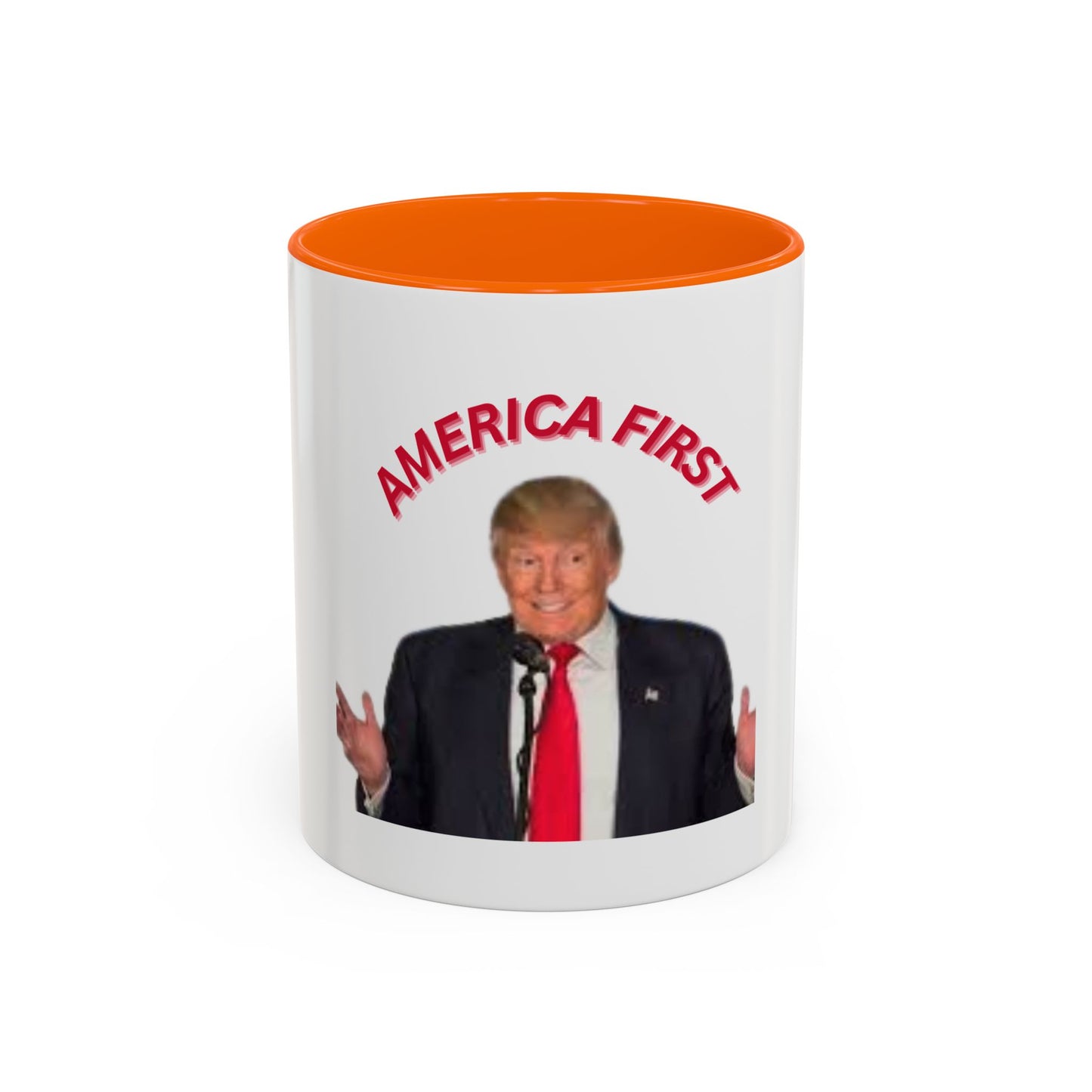 America First Accent Coffee Mug - 11oz & 15oz - Perfect for Patriotism and Daily Use