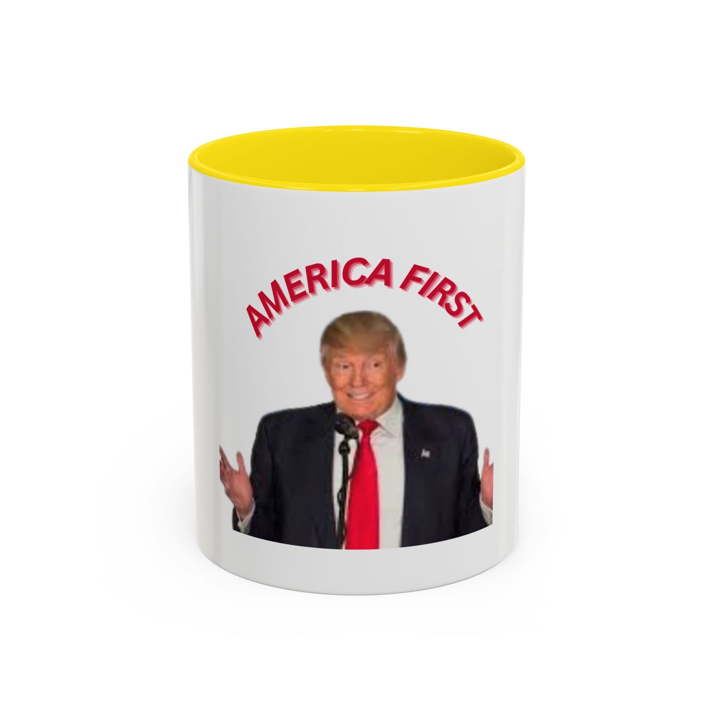 America First Accent Coffee Mug - 11oz & 15oz - Perfect for Patriotism and Daily Use