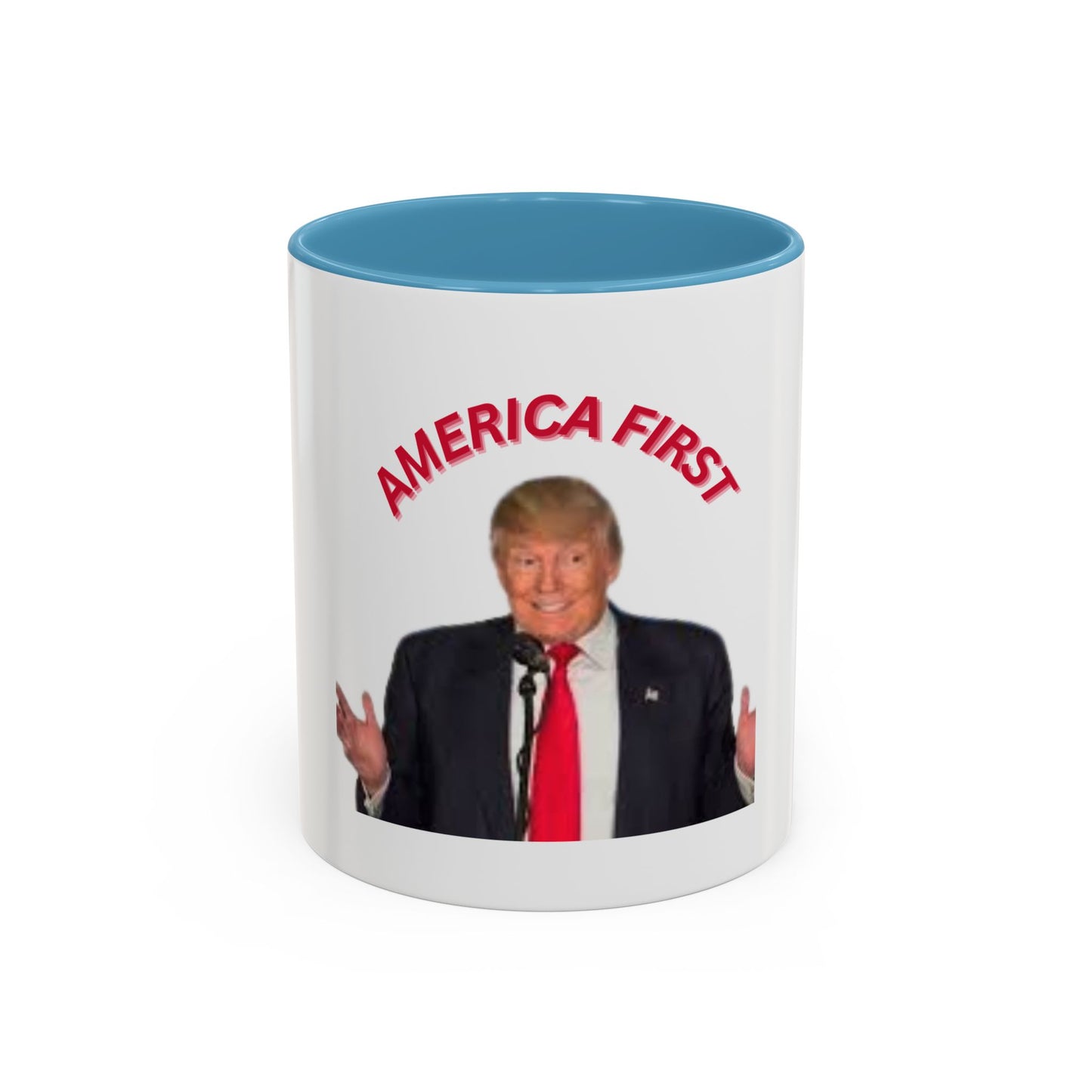 America First Accent Coffee Mug - 11oz & 15oz - Perfect for Patriotism and Daily Use