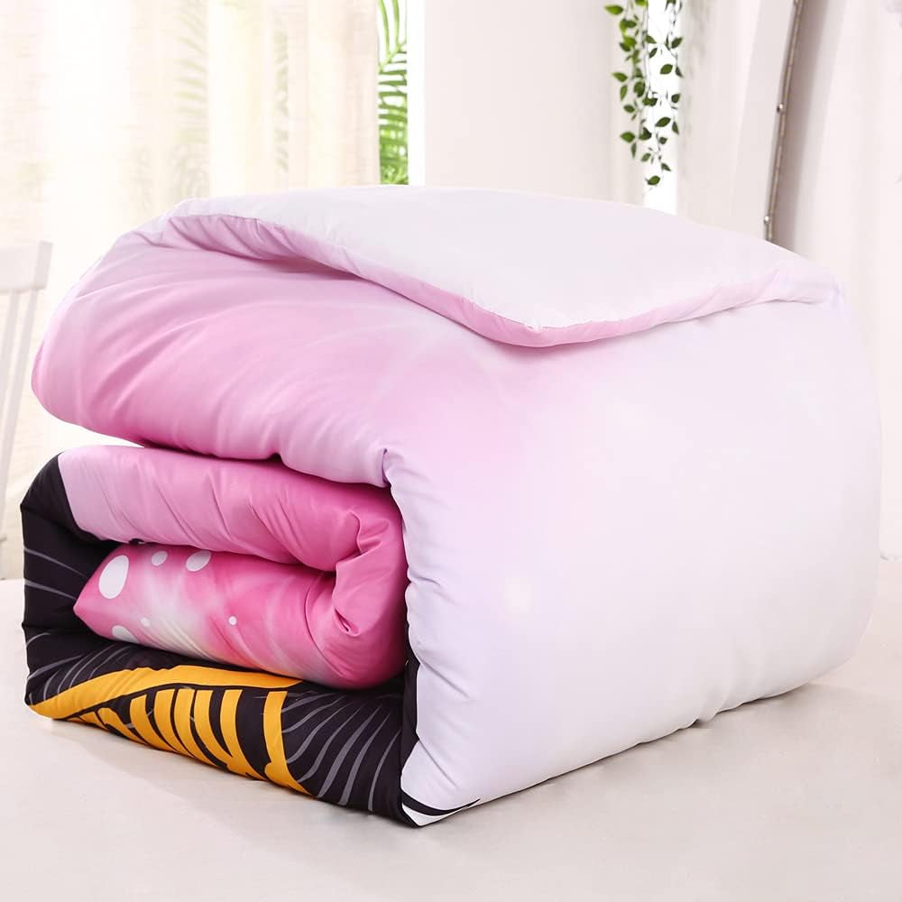 African American Black Girl Comforter Set for Gilrs Kids 3 Piece Pink African American Girl Comforter Sets with 1 Comforter 2 Pillowcases Christmas Bedding Set(Twin, African Girl3)