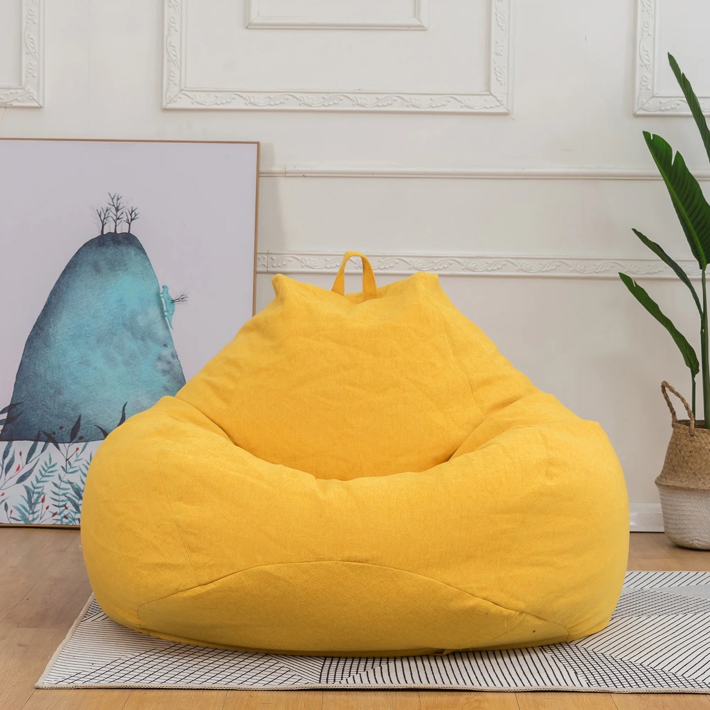Bean Bag Covers(No Filler) Stuffed Animal Storage Chairs Couch Sofa Lazy Lounger Cover Indoor Home Decor 27.6"X31.5'' Kids Bean Bag Chairs Cover