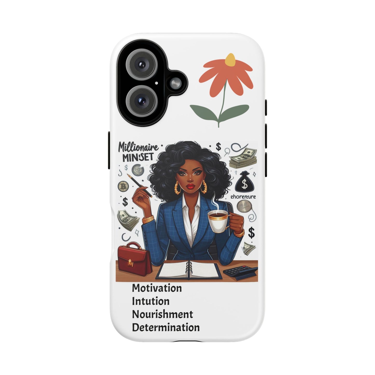 Empowering Phone Case - "Millionaire Mindset" Design with Motivational Quotes