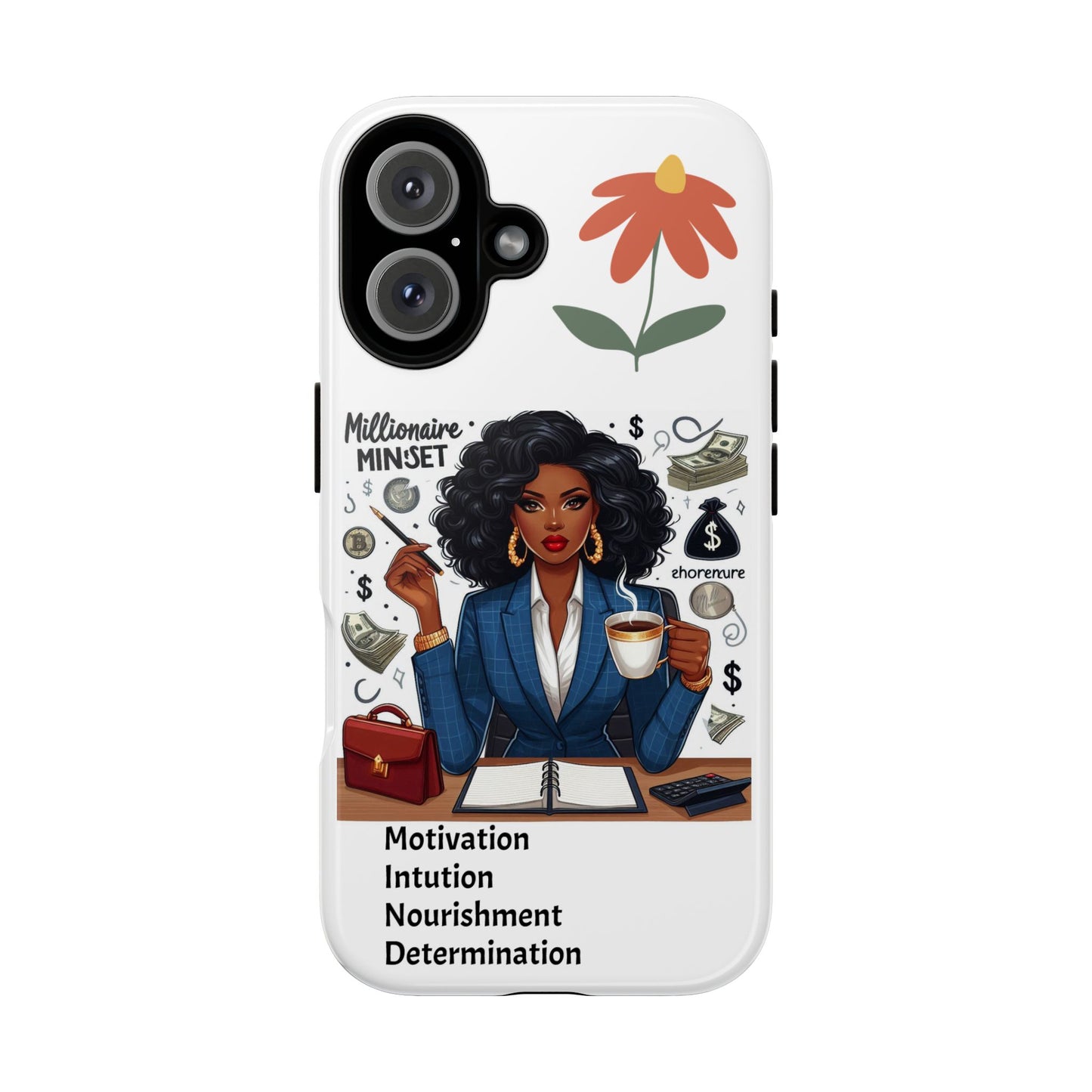 Empowering Phone Case - "Millionaire Mindset" Design with Motivational Quotes