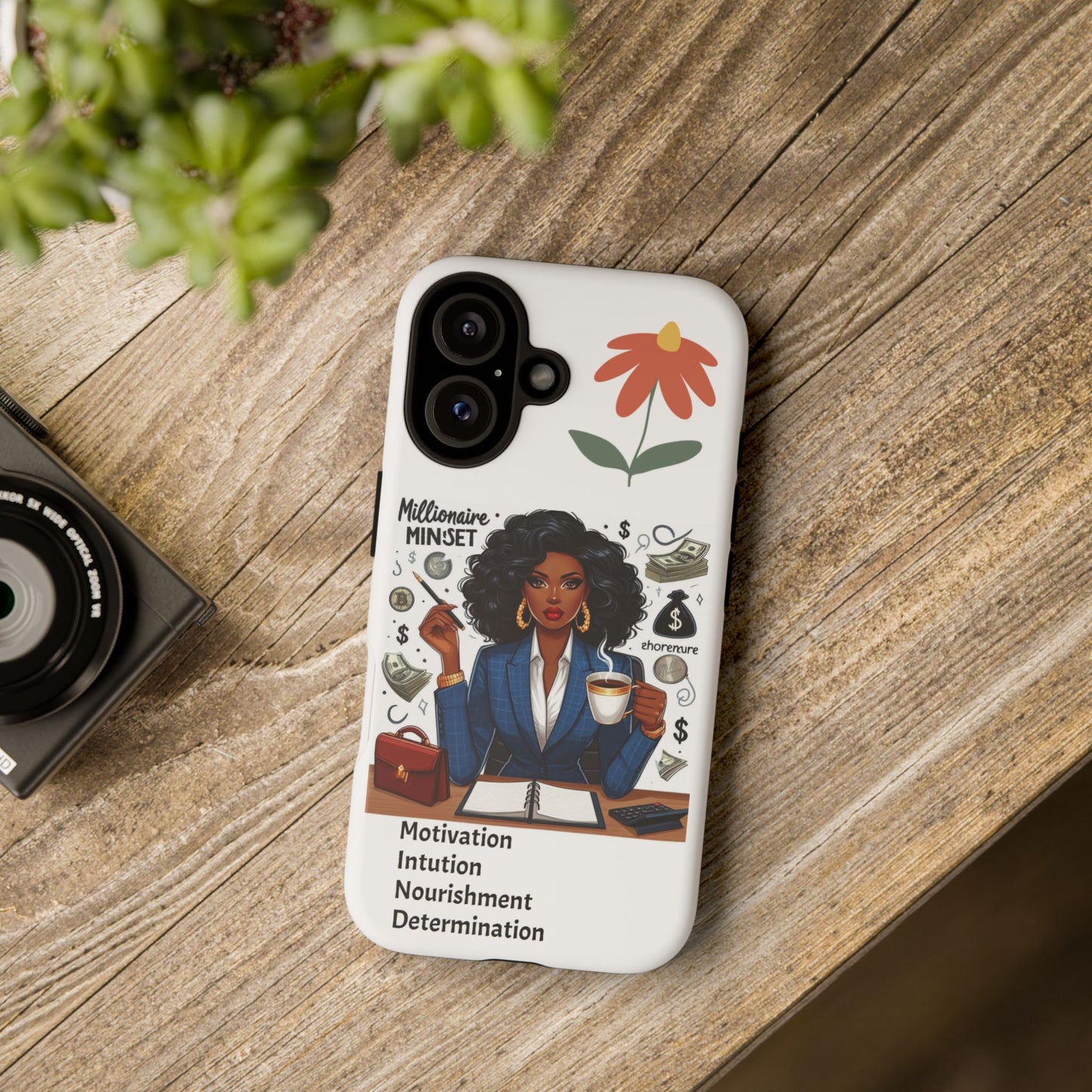 Empowering Phone Case - "Millionaire Mindset" Design with Motivational Quotes