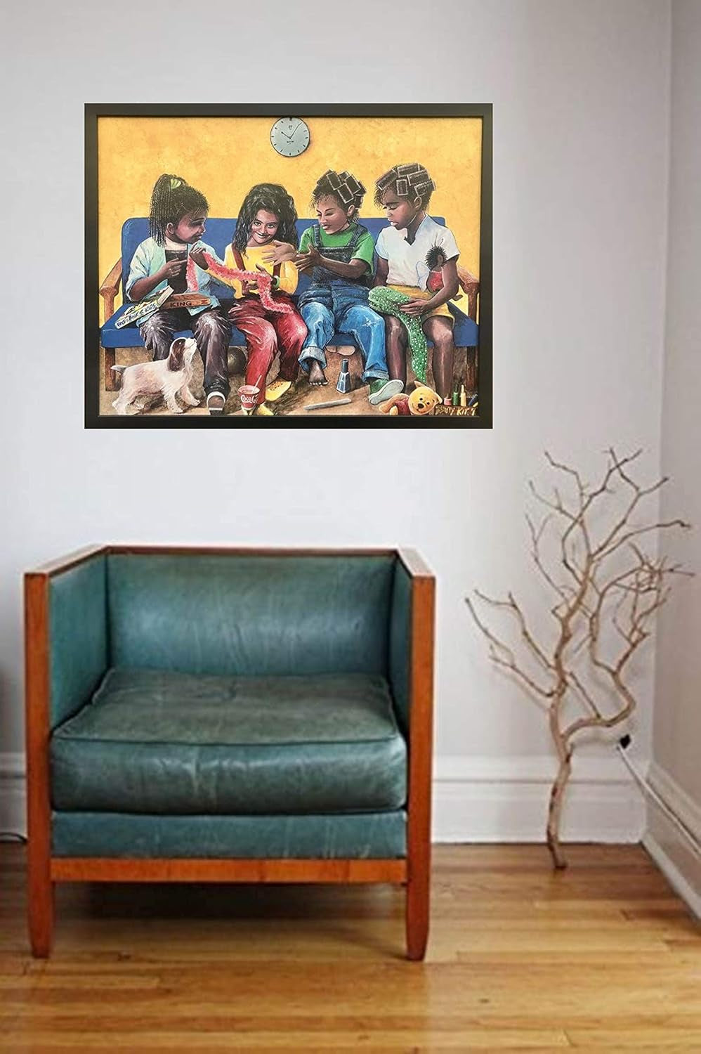 African American Children Playing Traditional African Children Wall Art Decor Print | 23X30 Inches | Canvas/Painting like Textured Print & Posters