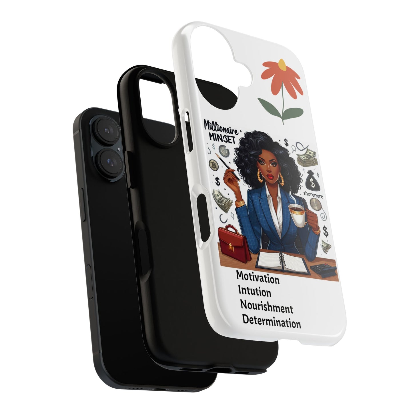 Empowering Phone Case - "Millionaire Mindset" Design with Motivational Quotes