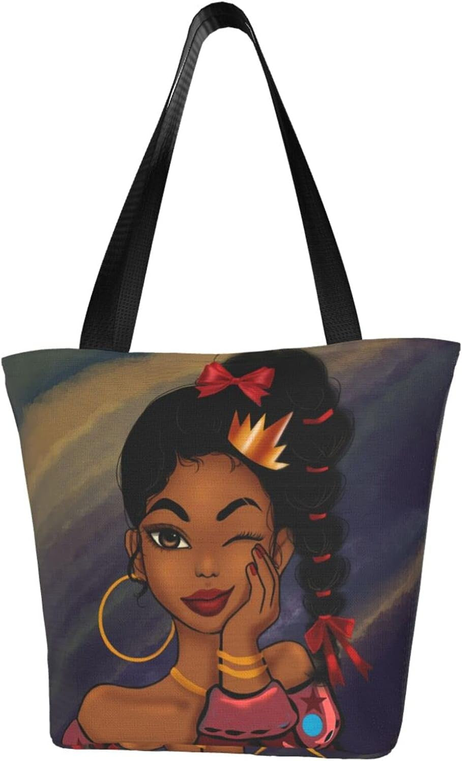 Women'S Girls Tote Shoulder Bag African American Handbag