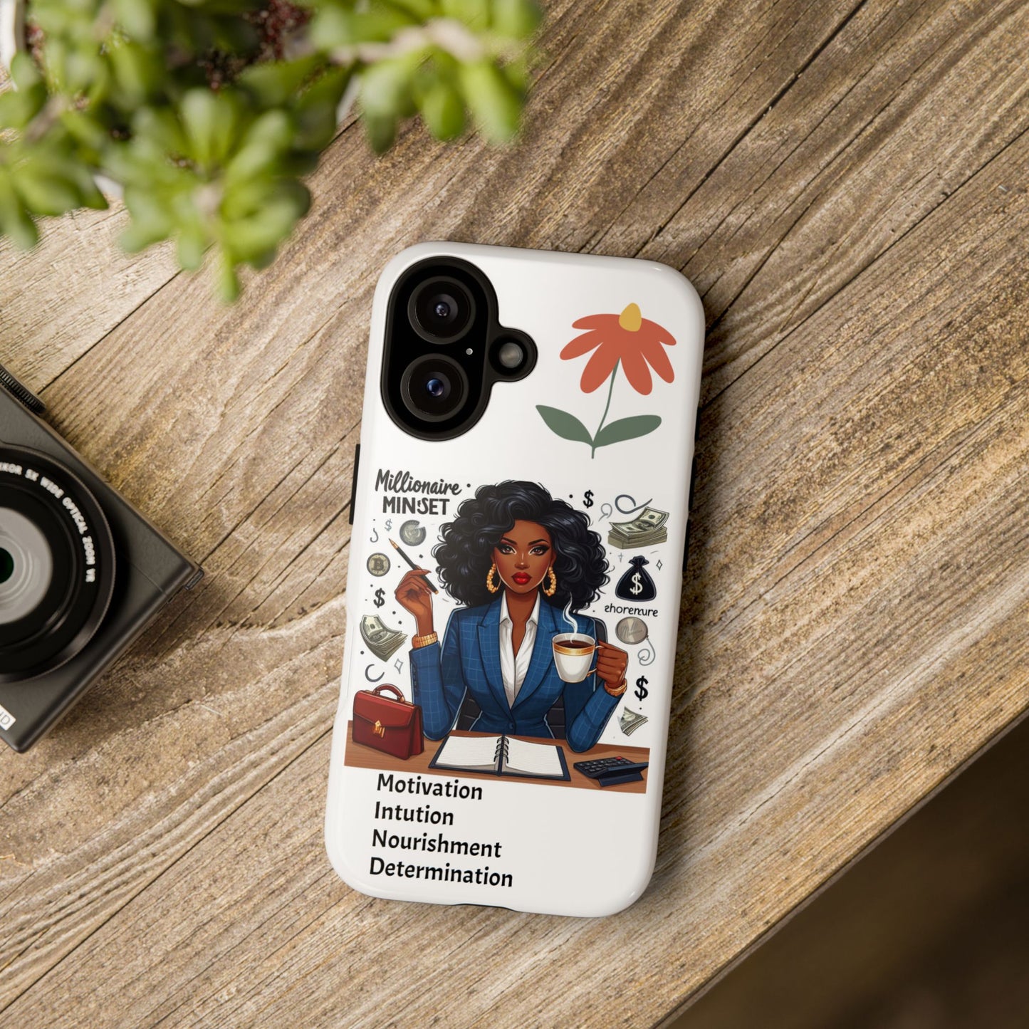 Empowering Phone Case - "Millionaire Mindset" Design with Motivational Quotes