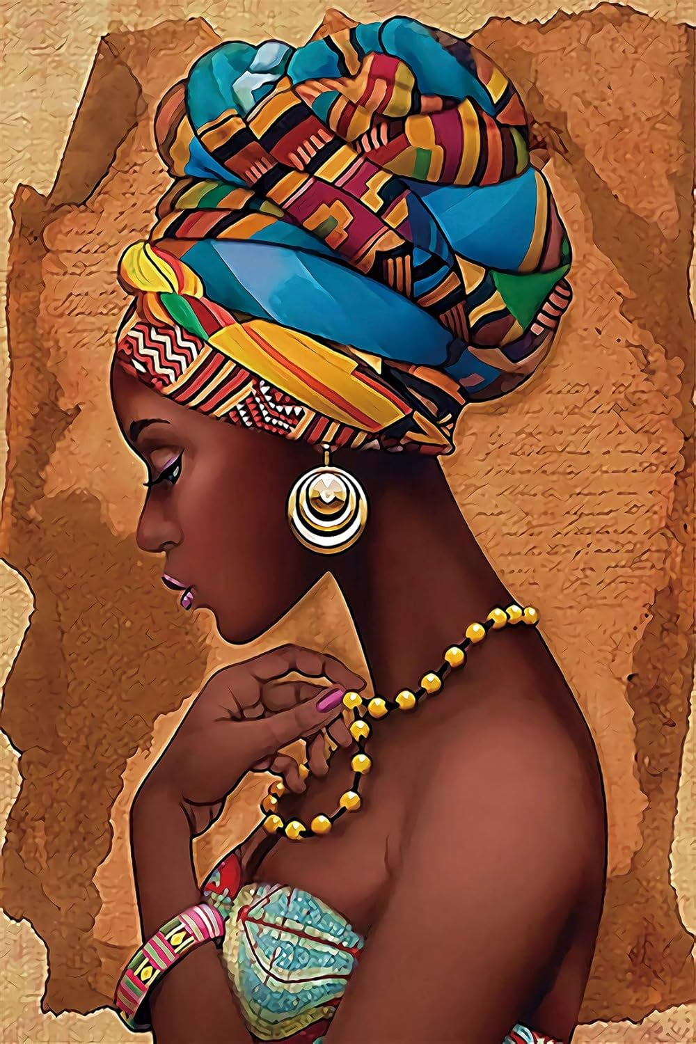 Puzzles for Adults，African American Girl, African American Lady，Wooden Puzzle, (500 Piece， 20 * 15 Inches, African American Woman Oil Painting 5)