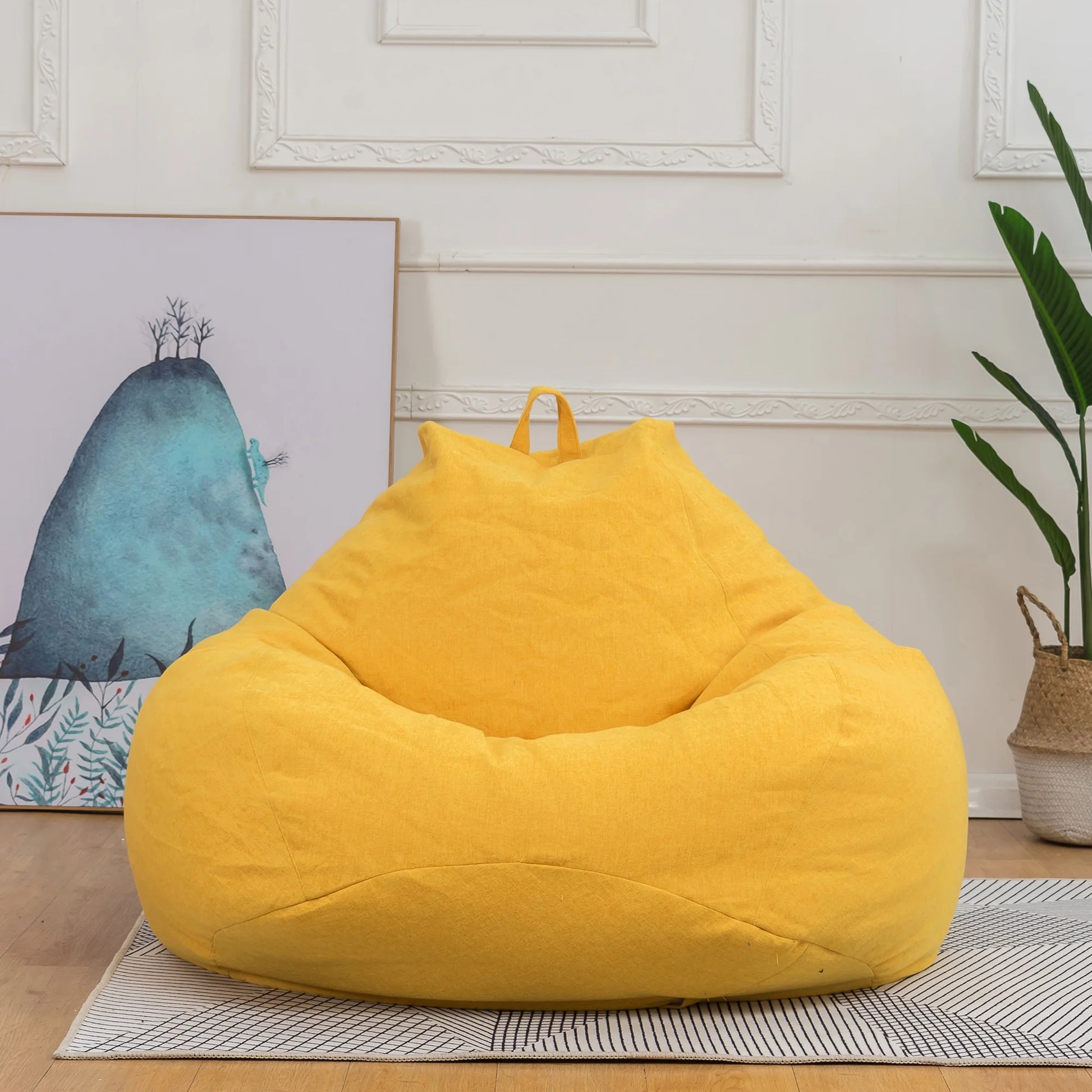 Bean Bag Covers(No Filler) Stuffed Animal Storage Chairs Couch Sofa Lazy Lounger Cover Indoor Home Decor 27.6"X31.5'' Kids Bean Bag Chairs Cover