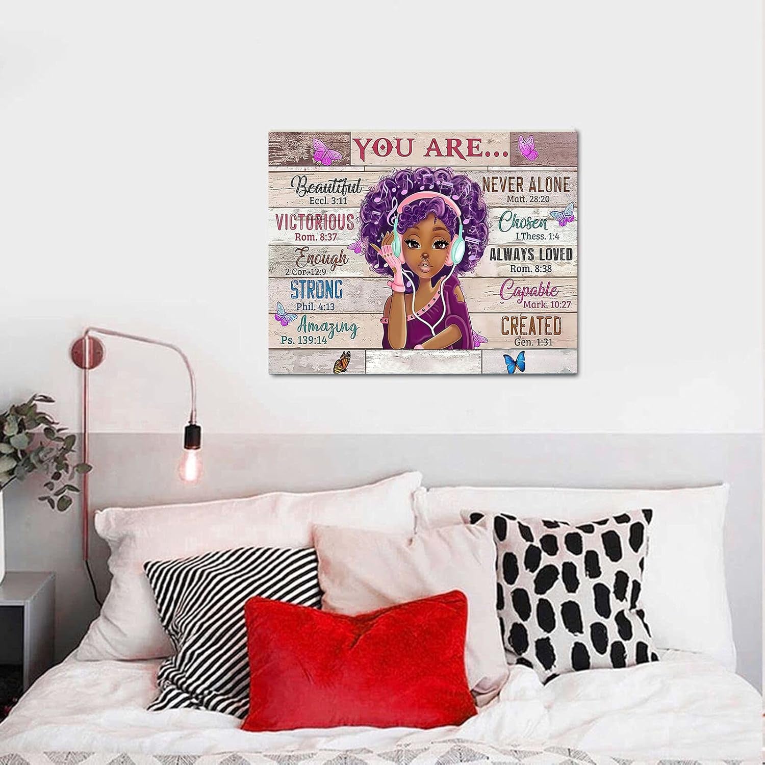 Black Girl Insprational Wall Art Decor African American Motivational Canvas Wall Art Bedroom Black Women Wall Art for Living Room African Wall Art for Bathrooms Gift for Girl 12X16Inch