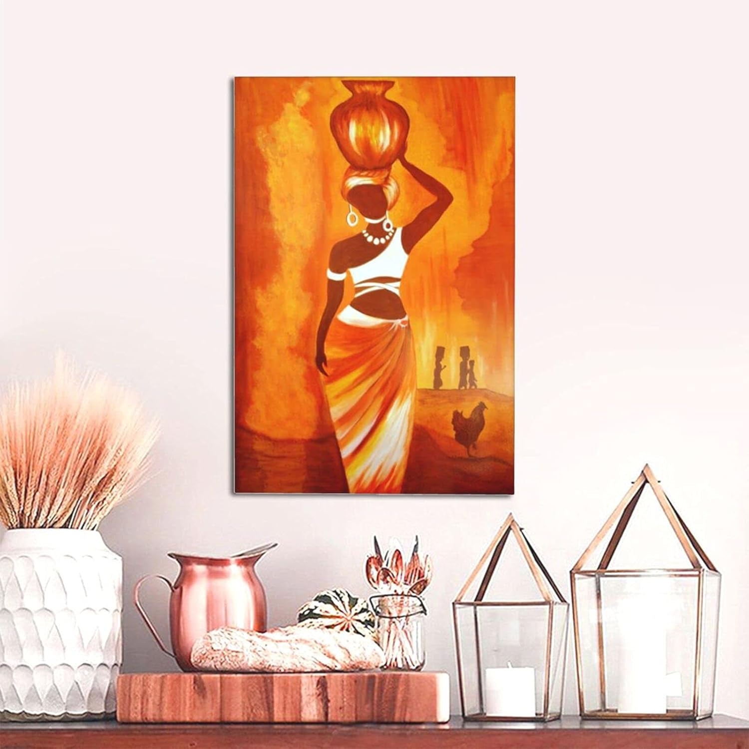 African Wall Art for Living Room African Art Wall Decor African Canvas Wall Art African Pictures for Wall Decor for Bedroom Framed Ready to Hang 12X18 Inch