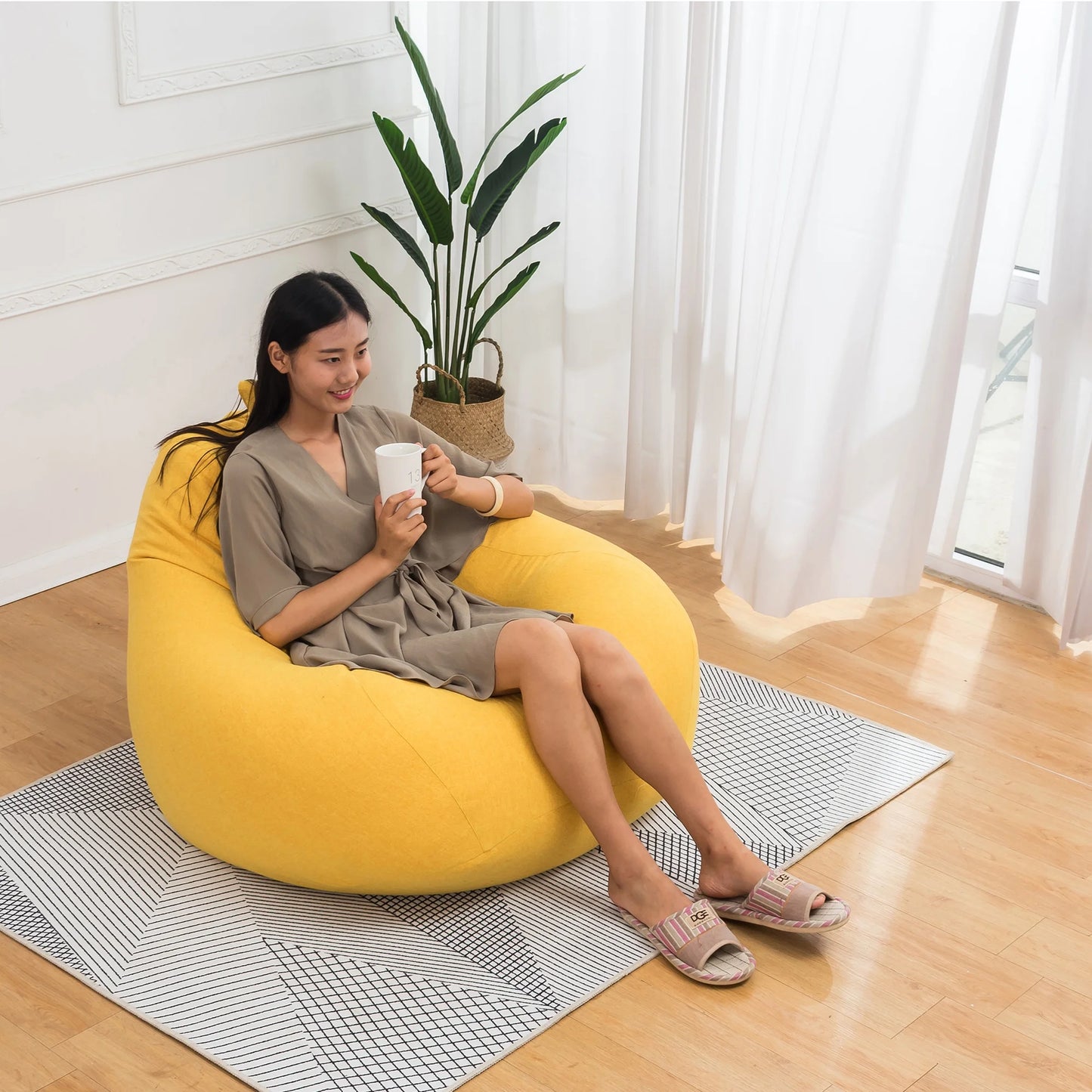 Bean Bag Covers(No Filler) Stuffed Animal Storage Chairs Couch Sofa Lazy Lounger Cover Indoor Home Decor 27.6"X31.5'' Kids Bean Bag Chairs Cover