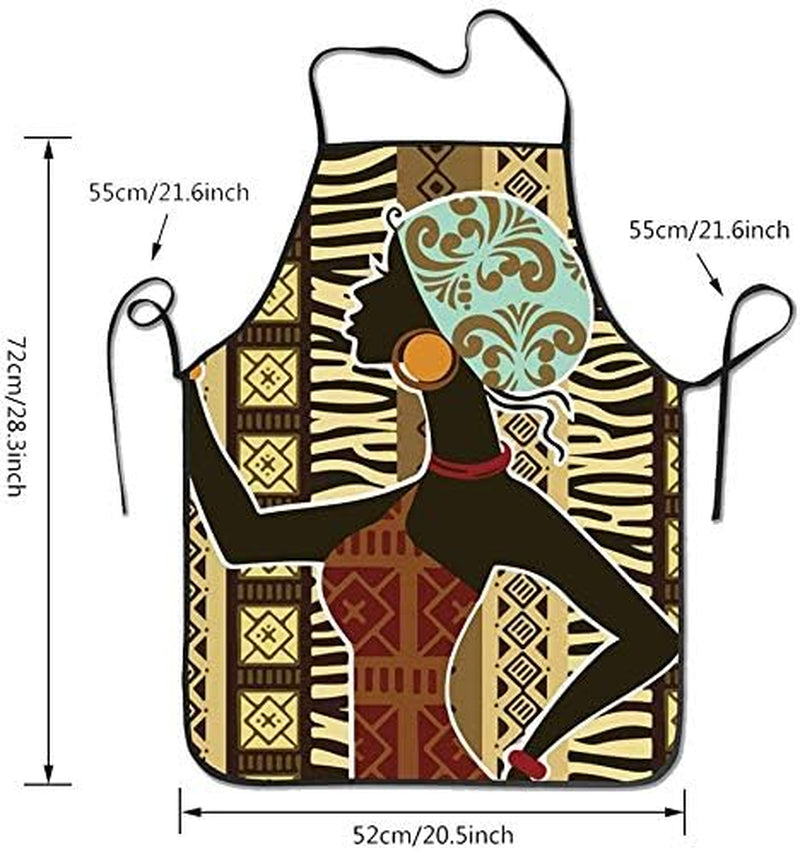 African Tribe Beauty Adjustable Bib Apron, Washable Unisex Cooking Kitchen Aprons for Chef