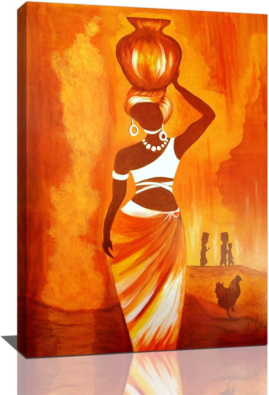 African Wall Art for Living Room African Art Wall Decor African Canvas Wall Art African Pictures for Wall Decor for Bedroom Framed Ready to Hang 12X18 Inch